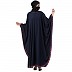 Kaftan Abaya with striped border- Navy Blue Kaftan Abaya with striped border- Navy Blue